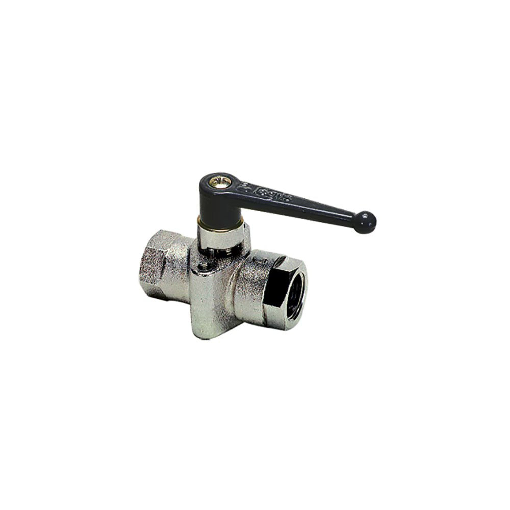 6402 10 17 by Parker | Legris In-Line Ball Valve for Screw Fixing | 3/8" Female BSPP Thread | 24 mm Hex (F) | 24 mm Hex (F1) | Straight | Nickel-Plated Brass | Pack of 5