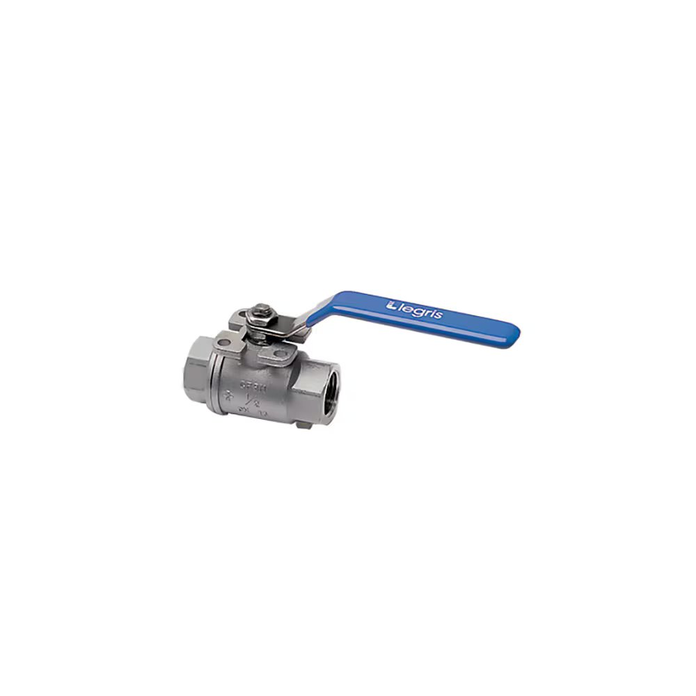 4812 20 27 by Parker | Legris In-Line Ball Valve w/ Fixing Plate | 3/4" Female BSPP Thread | Straight | 316L Stainless Steel