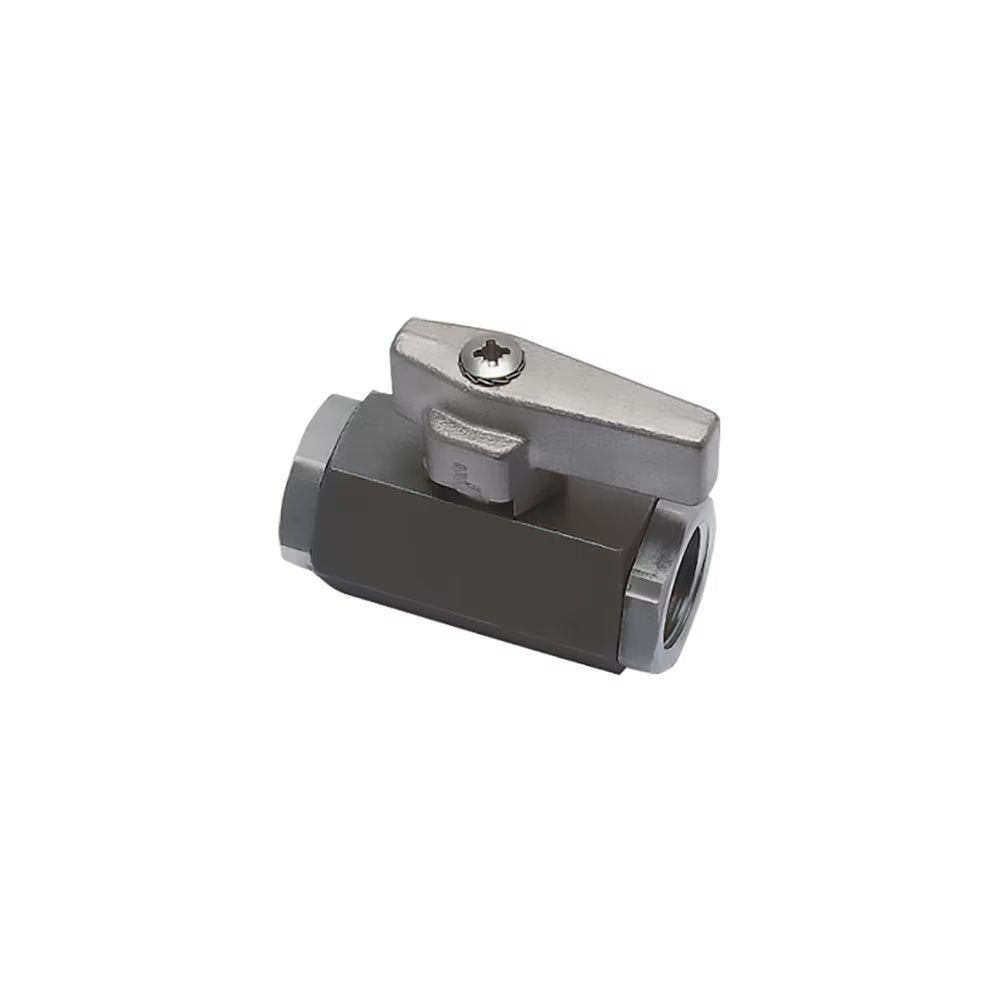 0465 04 13 by Parker | Legris In-Line Light Series Ball Valve | 1/4" Female BSPP Thread | 19 mm Hex | 24 mm Hex | 50 mm Length | Straight | 303 Stainless Steel | Pack of 2