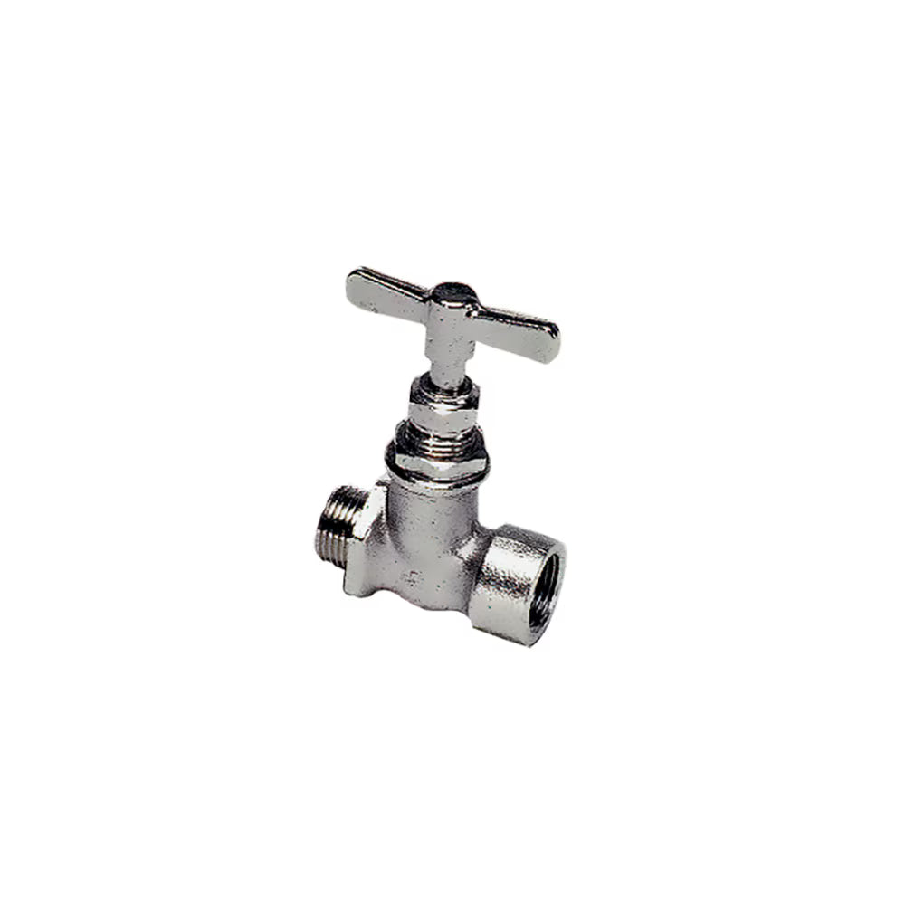 0501 04 10 by Parker | In-Line Needle Valve | 1/8" Female BSPP x 1/8" Male BSPP | Straight | Nickel-Plated Brass