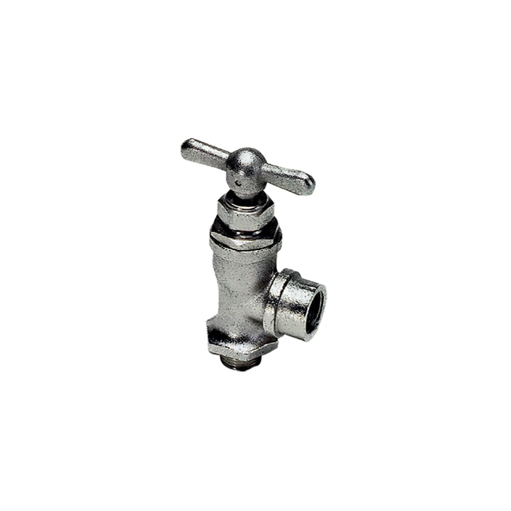 0531 10 21 by Parker | In-Line Needle Valve | 1/2" Male BSPP Thread x 1/2" Female BSPP Thread | 106mm Length | 90° Elbow | Nickel-Plated Brass