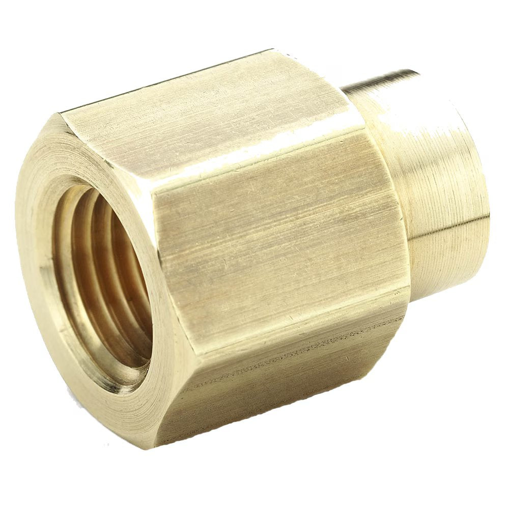 208P-6-4 by Parker | Reducer Coupling | 3/8" to 1/4" Female Pipe Thread | 7/8" Hex | 1.16" Length | Straight | Brass | Pack of 10