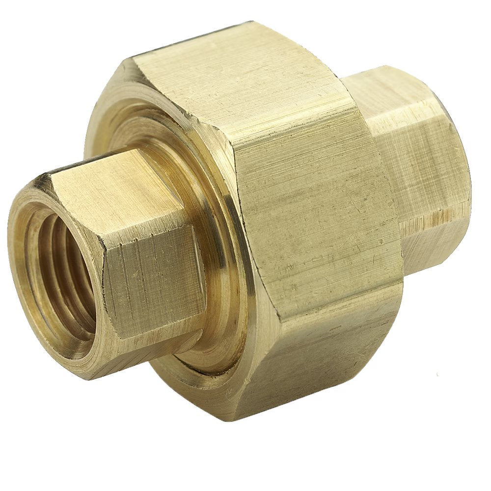 212P-6 by Parker | Union | 3/8" Female Pipe Thread | 1-1/4" Hex | 1.76" Length | Straight | Brass | Pack of 10