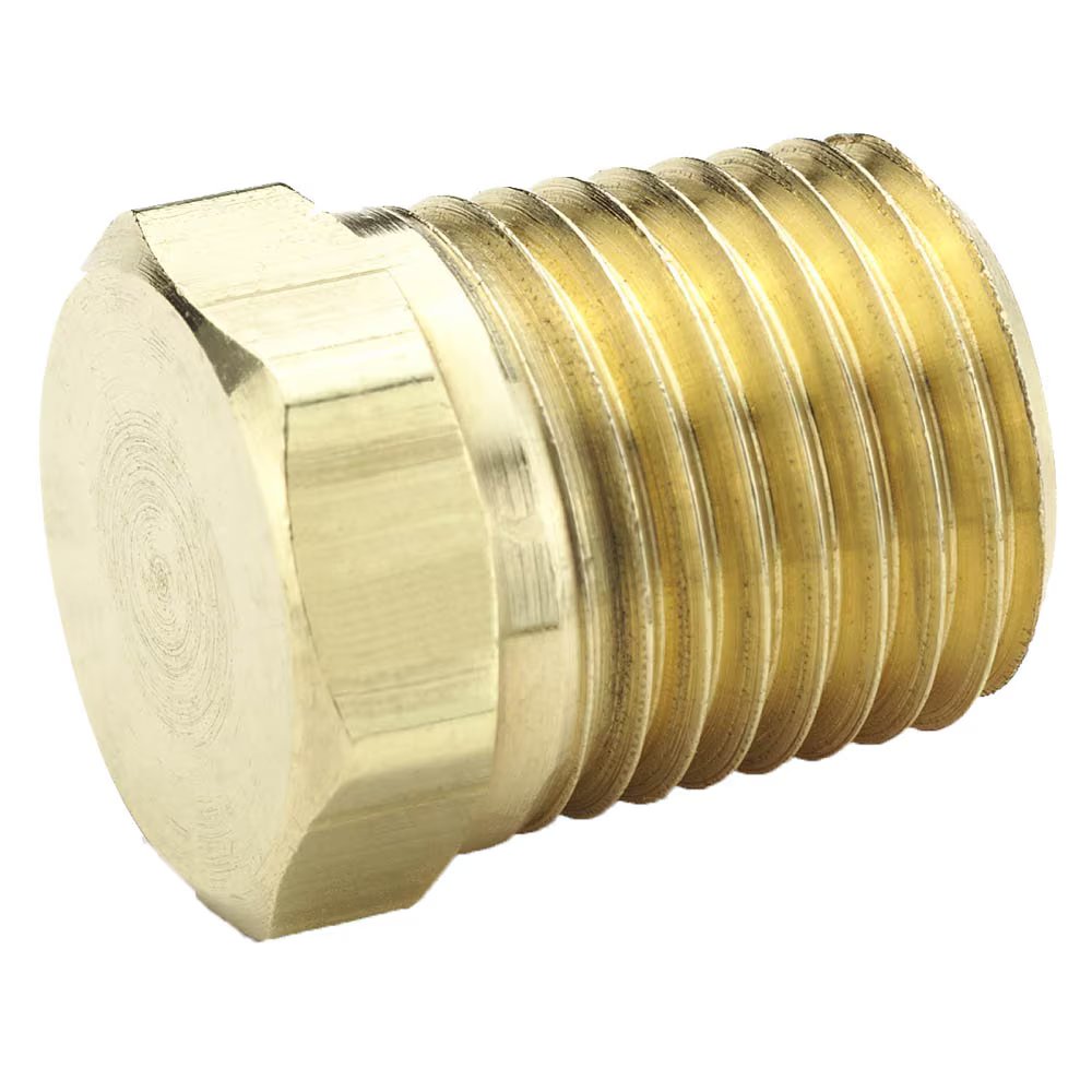 218P-6 by Parker | Legris Hex Head Plug | 3/8" Male NPT Thread | 11/16" Hex | 20 mm Length | Brass | Pack of 25