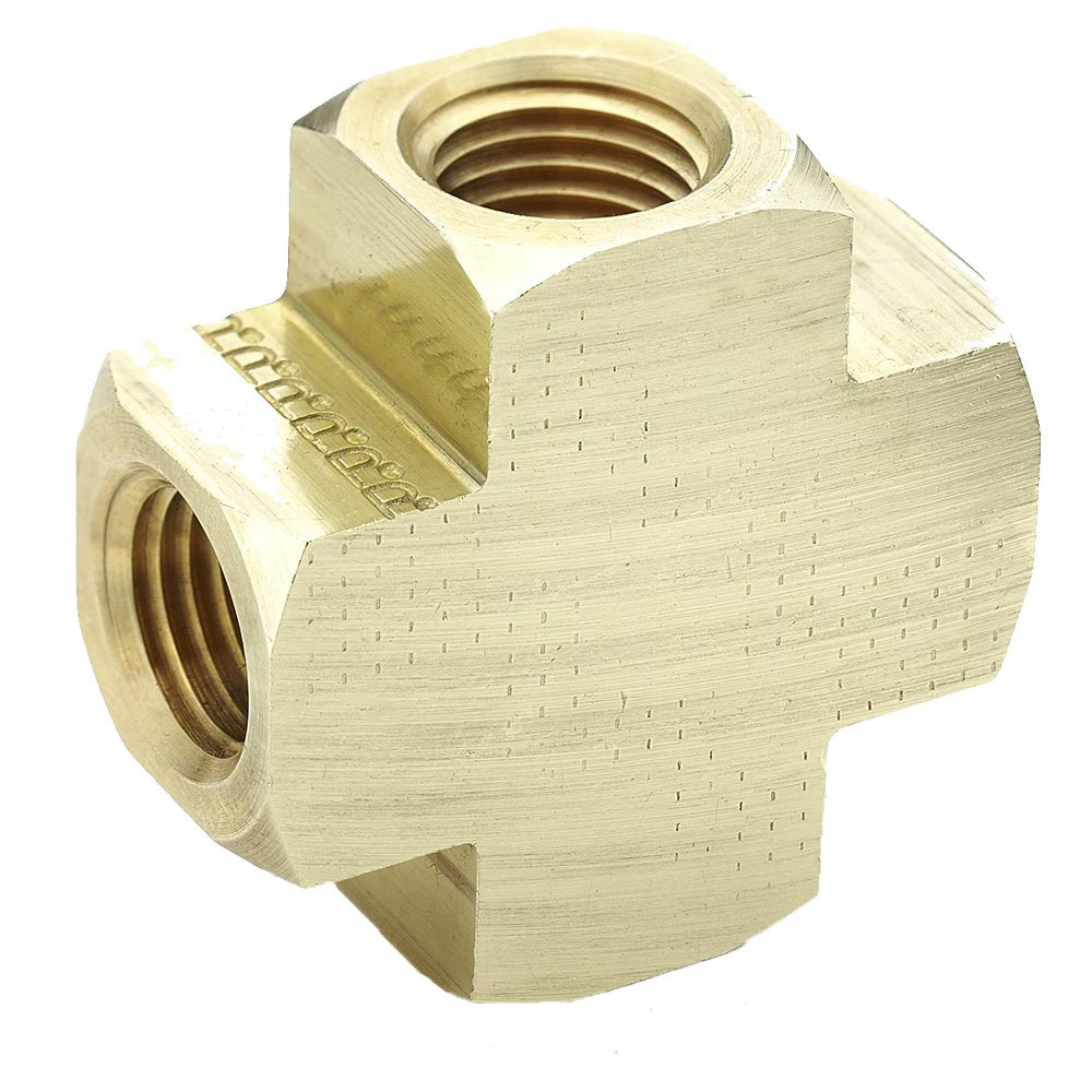 2205P-4 by Parker | 1/4" Female Pipe Thread | 1.50" Length | Cross | Brass | Pack of 10