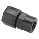 P4FC2 by Parker | Threaded Fitting | 1/4" Tube OD x 1/8" Female NPTF Thread | 11/16" Hex | 1.31" Length | Straight | Black | Polypropylene