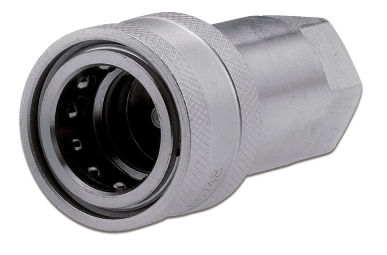 QAF-0808-FNPR ARGUS by Kuriyama | Hydraulic Quick Disconnect Coupling | QA-ISO-A | Poppet Standard ISO 7241 A | -08 ISO 7241 A x -08 Female NPTF | Socket | Galvanized Steel