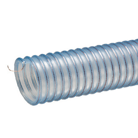 PF400X50 Tigerflex by Kuriyama | PF Series | Plas-T-Flo Heavy Duty Material Handling Hose With Grounding Wire | 4" ID | Polyurethane | 50ft Length