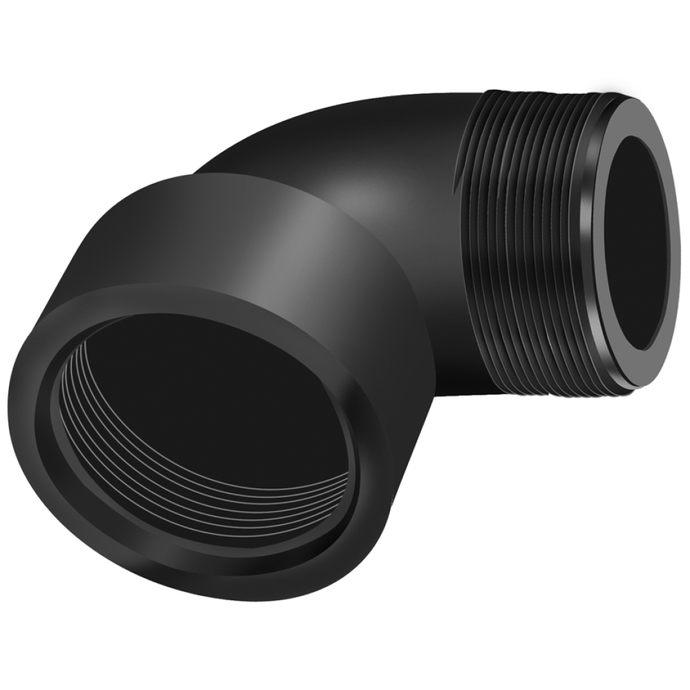 85750075 (E75) by PT-Coupling | Street Elbow Adapter | 3/4" Male NPT x 3/4" Female NPT | 90° Elbow | Polypropylene