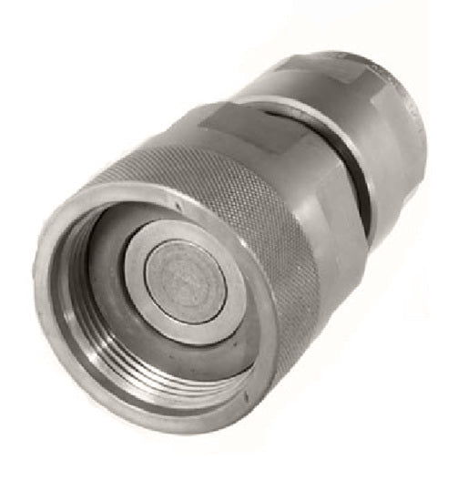 QC-SCFF19-F-12N by Couplamatic | Hydraulic Quick Coupler | SCFF Series | Screw Connect Flat Face | 3/4" Body Size x 3/4-14 Female NPT | Socket | Zinc Nickel Plated