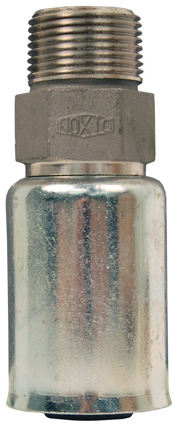 R16P1 by Dixon Valve | Holedall® External Swage Uni-Range Male Coupling | 1" Male NPT | Hose OD: From 1-30/64" to 1-34/64" | Stainless / Carbon Steel