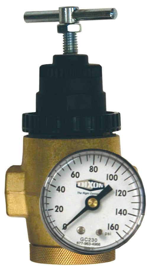 R43-201RG by Dixon Valve | R43 Series 1 | Water Pressure Regulator | 1/4" Port Size | 5 GPM | with Gauge | 5-125 PSI Pressure Range
