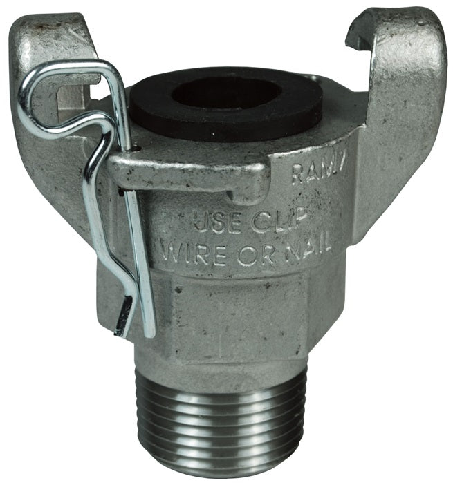 RAM12 Air King® by Dixon Valve | Pneumatic Fitting | 2-Lug Threaded End | Chicago Style x 1" Male NPT | 316 Stainless Steel