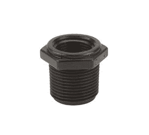 RB100-075 by Banjo | Pipe Fitting | Reducing Bushing | 1" Male NPT x 3/4" Female NPT | 300 PSI | Polypropylene