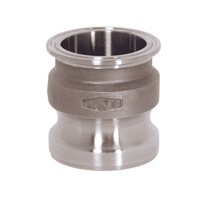 RE300SE Dixon Valve 316 Stainless Steel Sanitary Transition Fitting - 3" Cam and Groove Adapter x Clamp End