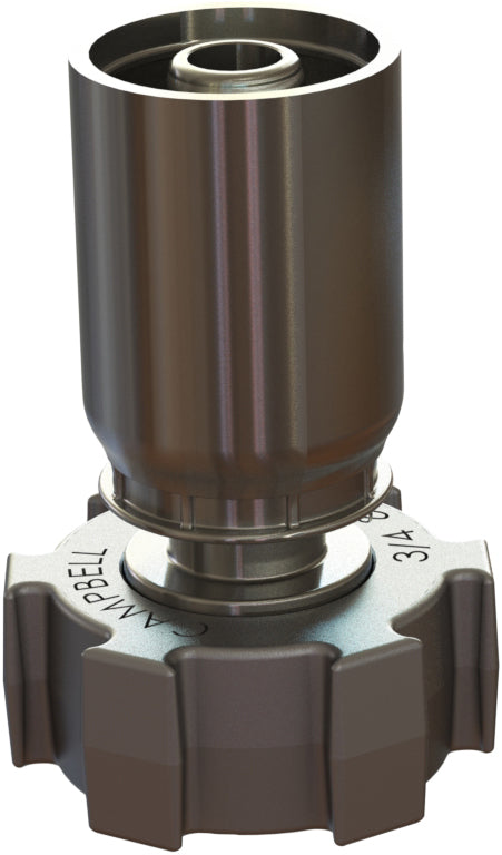 RGJSS-3V by Campbell Fittings | Ground Joint Coupling | Hose Stem | with staked on ferrule & low profile nut | 3/4" Hose Size | Viton® Seal | 316 Stainless Steel
