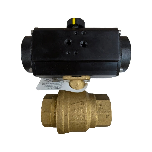 EA3D64H39A by RuB Inc. | Standard Actuation Kit | S64(39)LT Low Torque Ball Valve & EA Double Acting Pneumatic Actuator | Size 1-1/2" | Brass