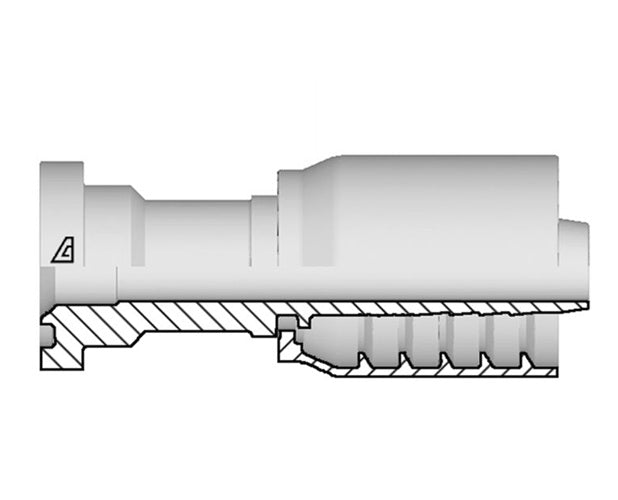 S-2016-C62S Alfagomma by Kuriyama | S Series | One-Piece AlfaCrimp Hydraulic Hose Fitting | SAE J518 | -16 Code 62 Flange x -20 Hose ID | 6000 PSI | Steel