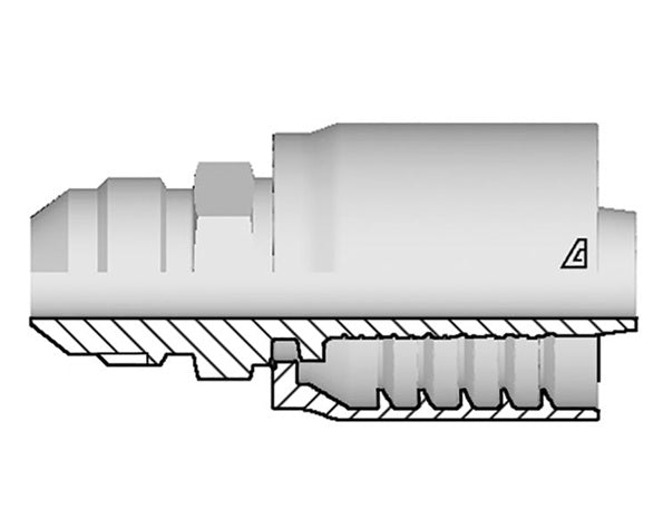 S-1212-MJIC Alfagomma by Kuriyama | S Series | One-Piece AlfaCrimp Hydraulic Hose Fitting | -12 Male JIC x -12 Hose ID | Steel