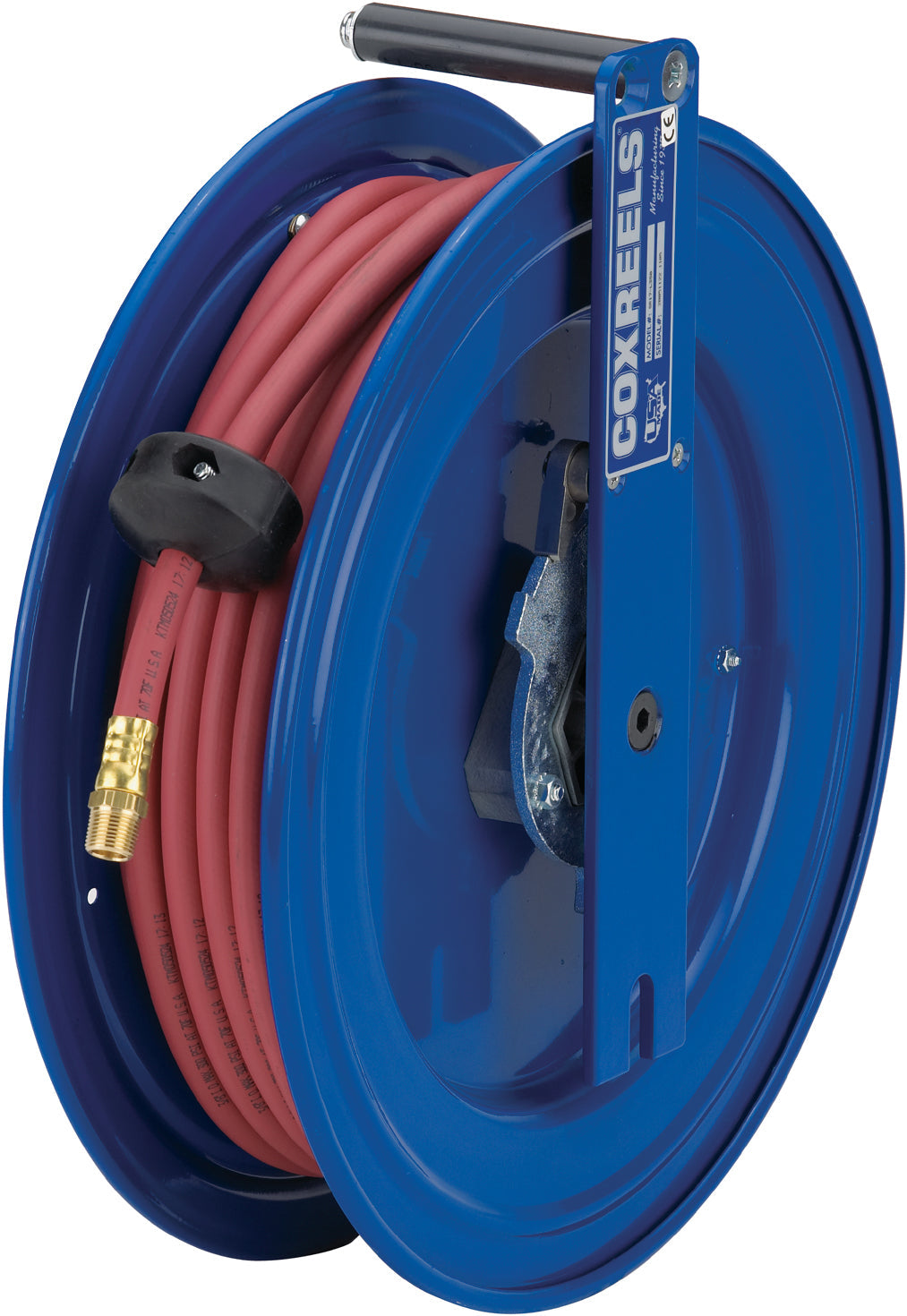 SL19L-H150 by Coxreels | S Series | 5,000 PSI Left Side Mount Spring Driven Hose Reel for Air, Water & Oil | 1/4" Hose ID, 1/4" FNPT Inlet | Steel | 50ft Capacity, Hose Not Included