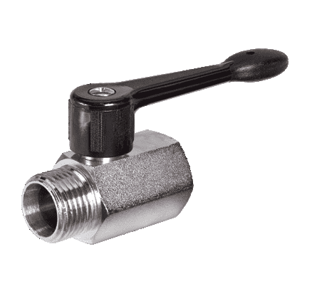 S34CZ0 by RuB Inc. | Mini Ball Valve | 3/8" Male NPT x 3/8" Female NPT | with Black Nylon Lever | Brass | Pack of 18