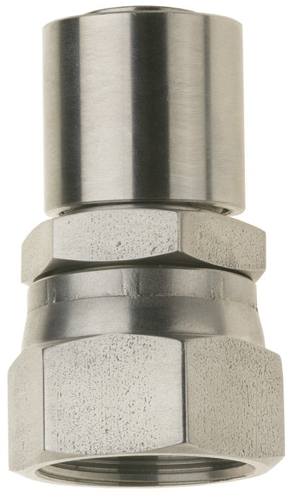 SAEC-06-06 by Dixon Valve | Crimp Fitting for PTFE Hose | with Crimp Collar | 3/8" Female SAE Swivel x -06 Hose Size | Carbon Steel