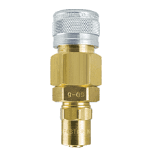 SD11-5 by ZSi-Foster | 1-Way Quick Disconnect Socket | 3/8" ID x 3/4" OD | Reusable Hose End | Brass/Steel