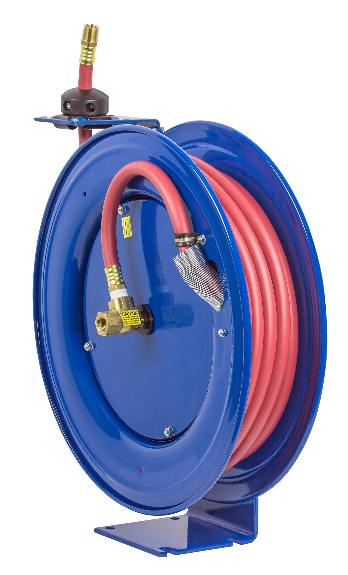 SH-N-475 by Coxreels | SH Series | 300 PSI Spring Driven Hose Reel | 1/2" Hose ID, 1/2" FNPT Inlet x 1/2" MNPT Hose End | Steel | 75ft PVC Hose Included