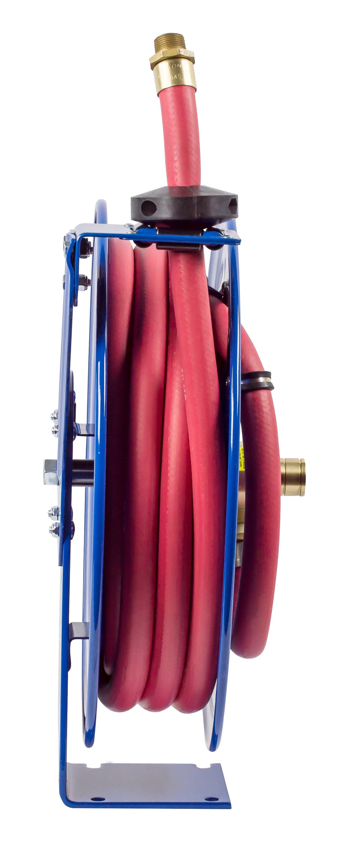SHF-N-525 by Coxreels | SH-Fuel Series | 300 PSI Spring Driven Hose Reel for Fuel | 3/4" Hose ID, 3/4" FNPT Inlet x 3/4" MNPT Hose End | Steel | 25ft Nitrile Rubber Hose Included