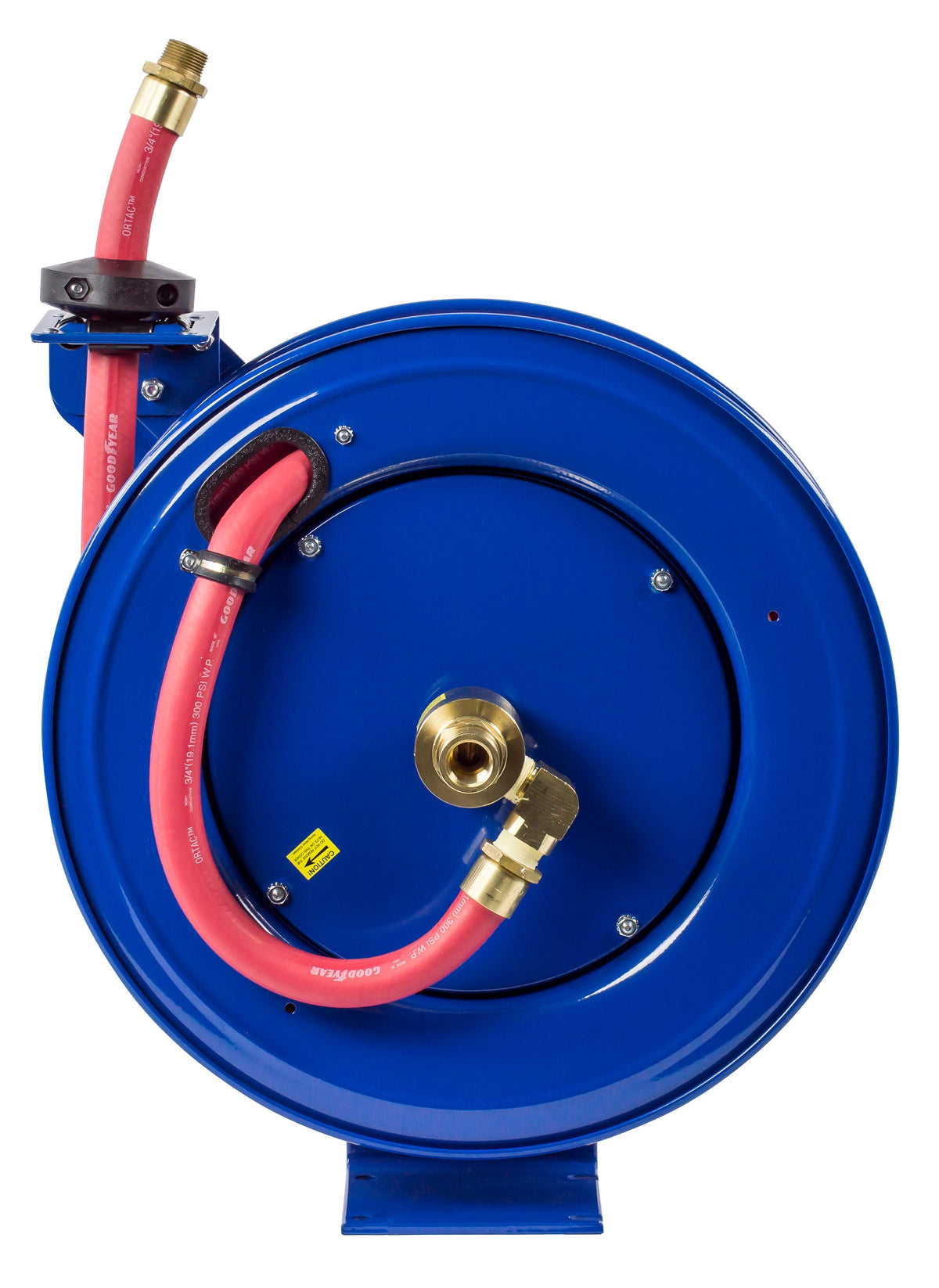 SHF-N-525 by Coxreels | SH-Fuel Series | 300 PSI Spring Driven Hose Reel for Fuel | 3/4" Hose ID, 3/4" FNPT Inlet x 3/4" MNPT Hose End | Steel | 25ft Nitrile Rubber Hose Included