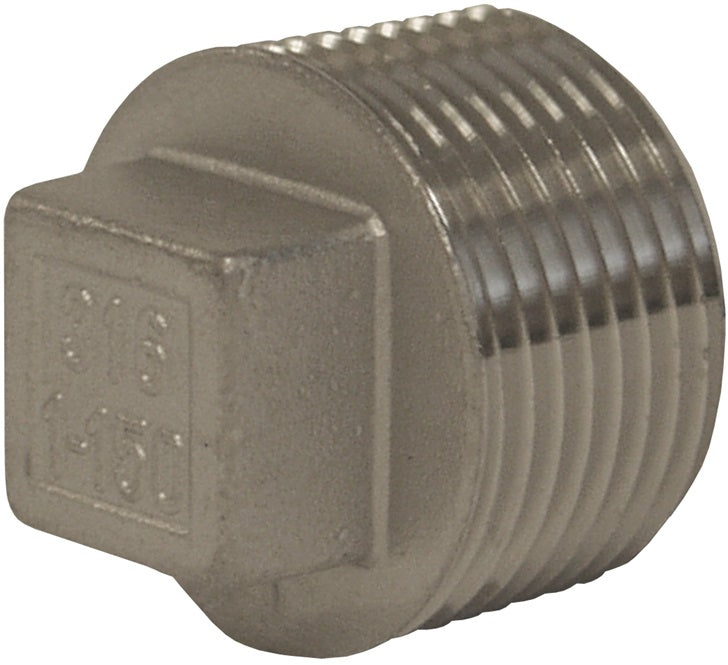 SHP75SS by Dixon Valve | Square Head Plug | 3/4" Male NPT | 150# 316 Stainless Steel