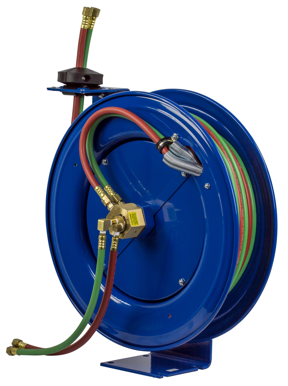 SHW-N-150 by Coxreels | SHW Series | 200 PSI Dual Hose Spring Driven Hose Reel for Oxy-Acetylene Welding | 1/4" Hose ID, 1/4" FNPT Inlet x 1/4" MNPT Hose End | Steel | 50ft EPDM Hose Included