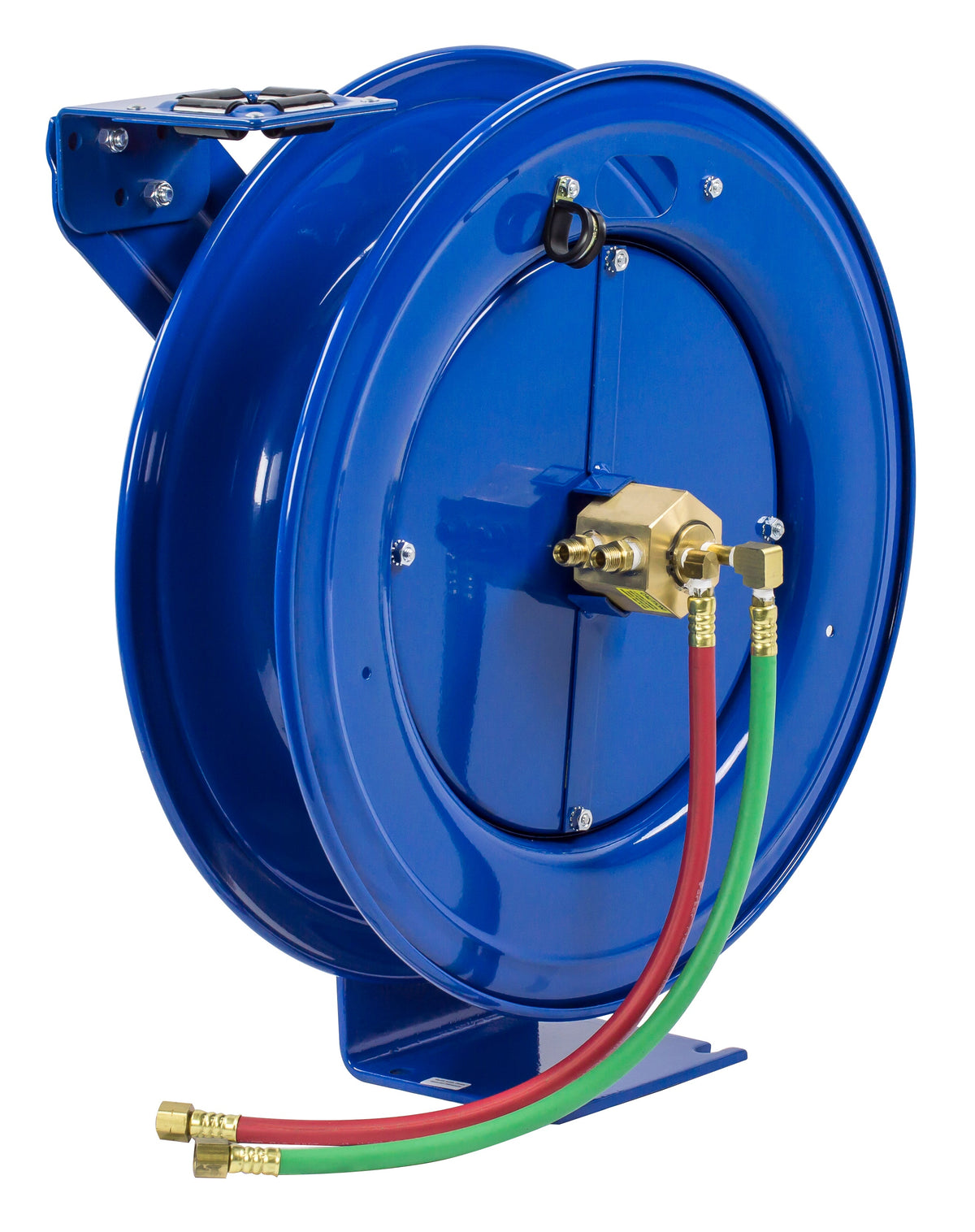 EZ-SHWTL-175 by Coxreels | EZ-SHW Series | 200 PSI Dual Hose EZ-Coil Safety Spring Driven Hose Reel for Oxy-Fuel Welding (T-Grade) | 1/4" Hose ID, 1/4" FNPT Inlet | Steel | 75ft Capacity, Hose Not Included
