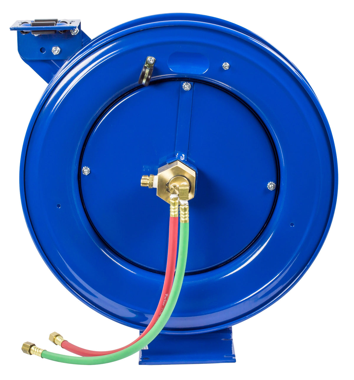 EZ-SHWTL-175 by Coxreels | EZ-SHW Series | 200 PSI Dual Hose EZ-Coil Safety Spring Driven Hose Reel for Oxy-Fuel Welding (T-Grade) | 1/4" Hose ID, 1/4" FNPT Inlet | Steel | 75ft Capacity, Hose Not Included