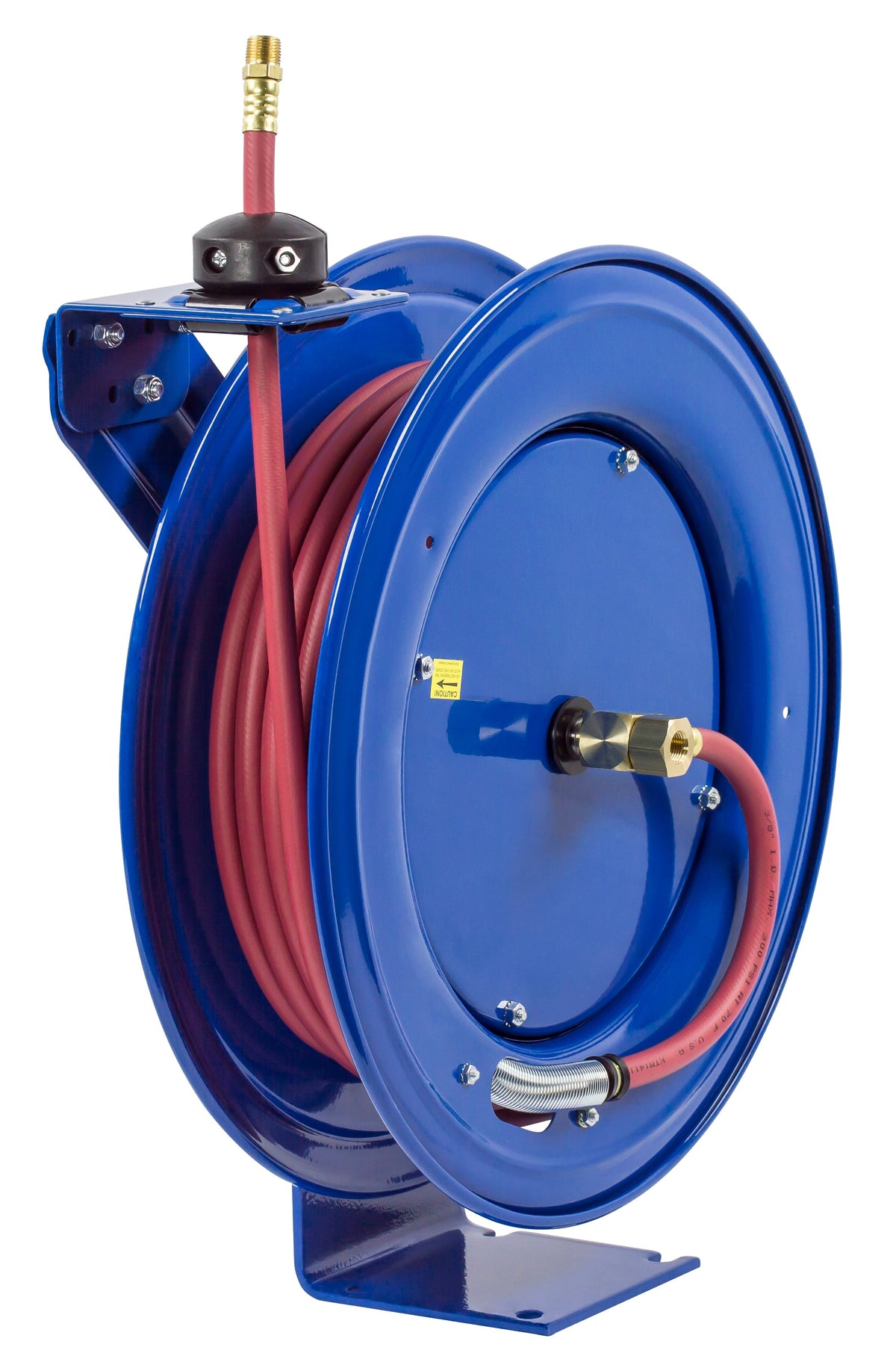 SH-N-4100 by Coxreels | SH Series | 300 PSI Spring Driven Hose Reel | 1/2" Hose ID, 1/2" FNPT Inlet x 1/2" MNPT Hose End | Steel | 100ft PVC Hose Included