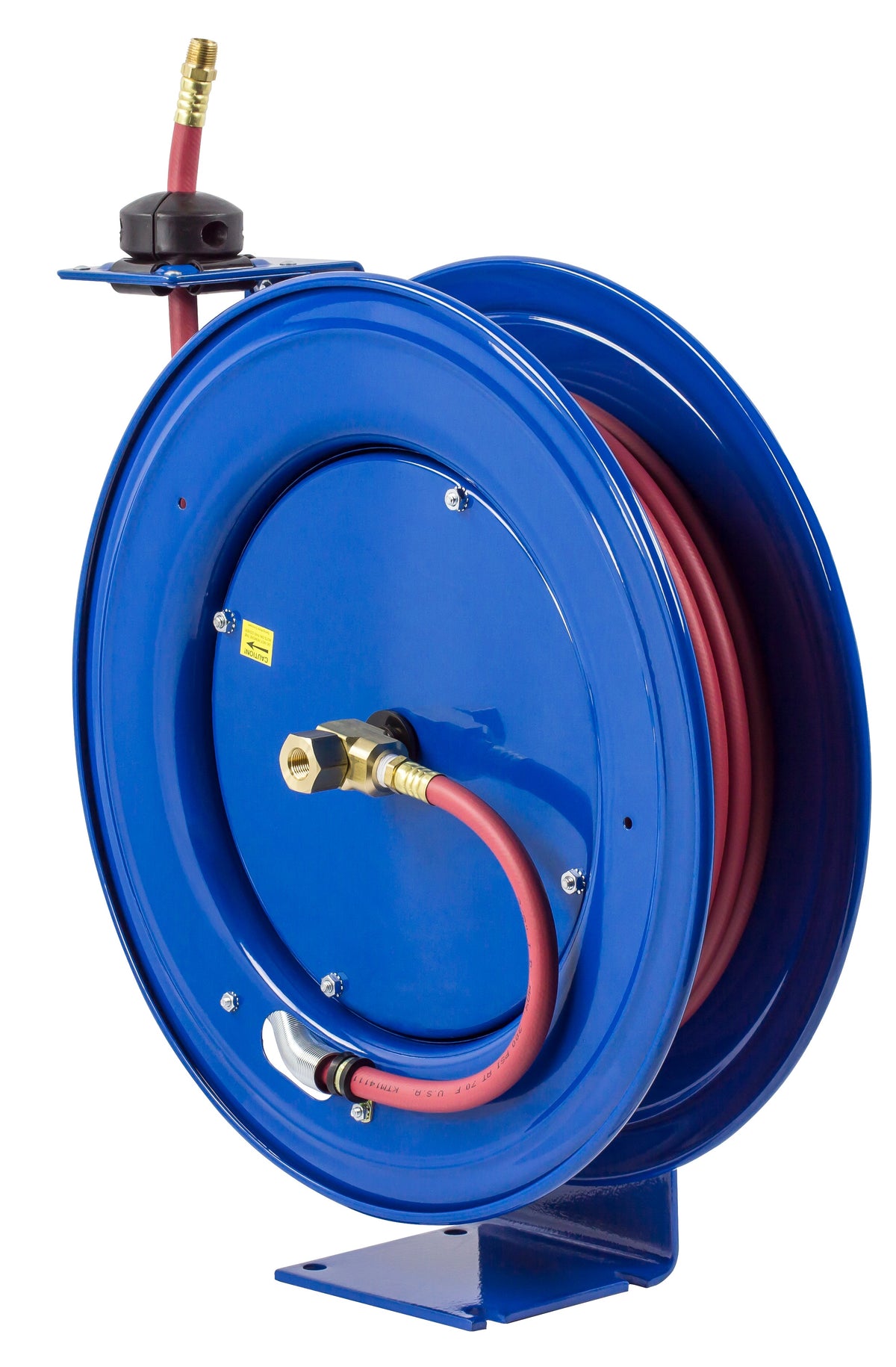 SH-N-160 by Coxreels | SH Series | 300 PSI Spring Driven Hose Reel | 1/4" Hose ID, 1/4" FNPT Inlet x 1/4" MNPT Hose End | Steel | 60ft PVC Hose Included