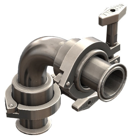 SJSS150ECC160 Dixon Valve SJSS Series Sanitary Swivel - 1-1/2" - Style 60 - Clamp Ends - EPDM - 316L Stainless Steel