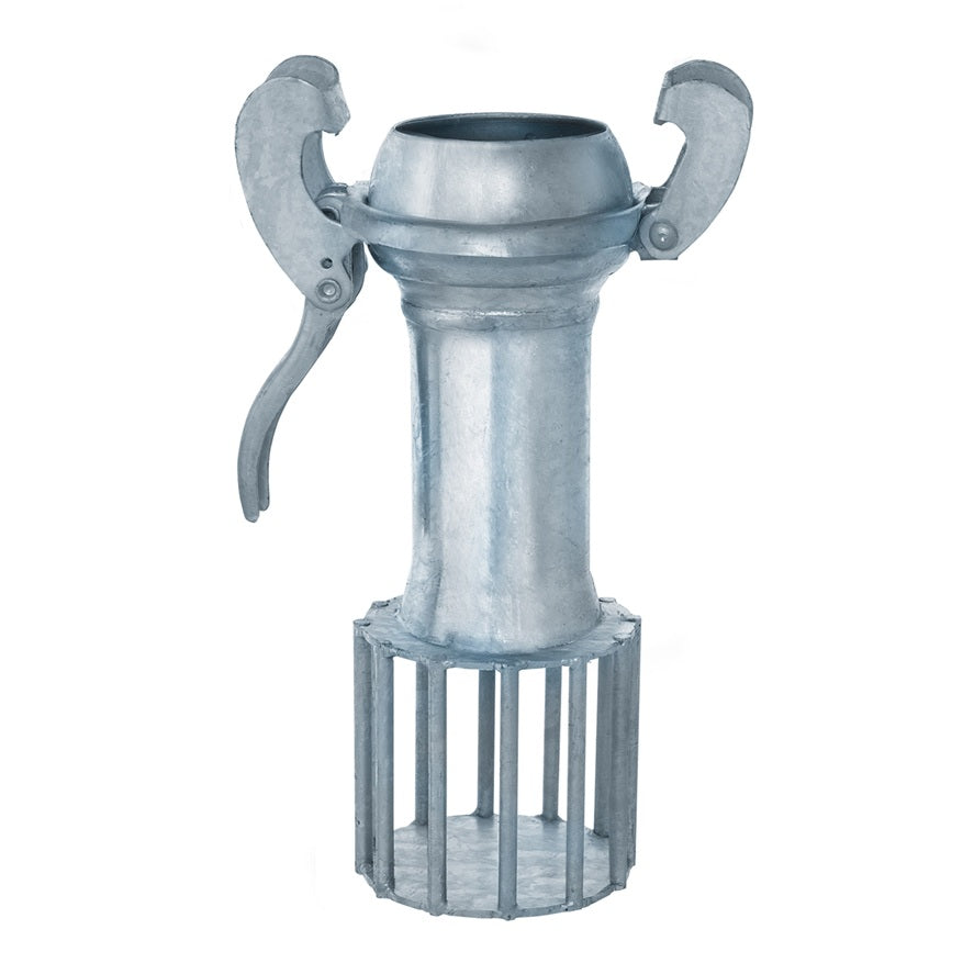 SLB-MSHS400 by Kuriyama | SLB-MSHS Series | SPHERE LOCK™ Bauer Coupling with Locking Lever Ring | Type B | 4" Male Ball x 4" Square Hole Strainer | Galvanized Steel