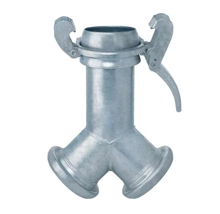 SLB-YMFF600 by Kuriyama | SLB-YMFF Series | SPHERE LOCK™ Bauer Y Coupling with Locking Lever Ring | Type B | 6" Female Socket x 6" Female Socket x 6" Male Ball | Galvanized Steel