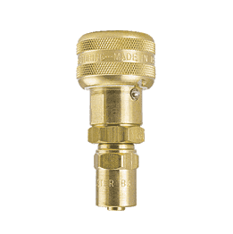SLSD11-3 by ZSi-Foster | Quick Disconnect | 1-Way Automatic Socket | 3/8" x 3/4" ID | Reusable Hose End with Sleeve Lock | Brass