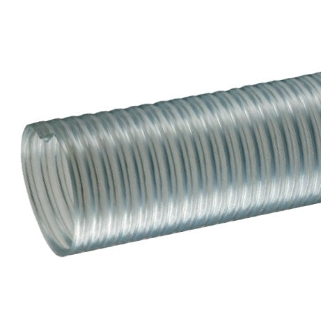 SLV-VLT4X3 Tigerflex by Kuriyama | SLV-VLT Series | Food Grade, High-Profile, Counterclockwise Helix Banding Sleeve | Clear | 4" ID | 3ft Length | Flexible PVC