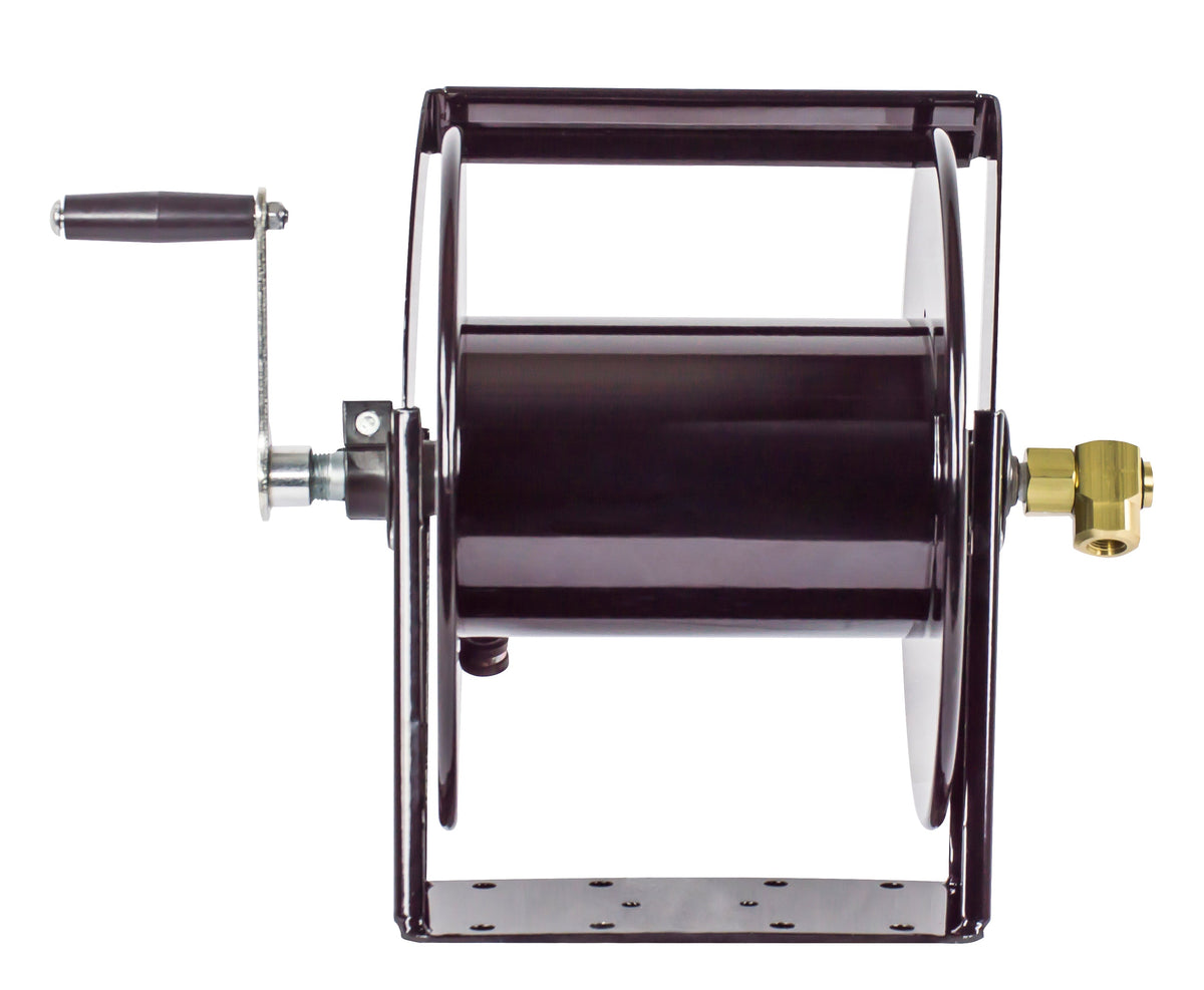 SM12-3-100 by Coxreels | SM Series | 4,000 PSI Swivel Mount Hand Crank Hose Reel | 3/8" Hose ID, 3/8" FNPT Inlet | Steel | 100ft Capacity, Hose Not Included