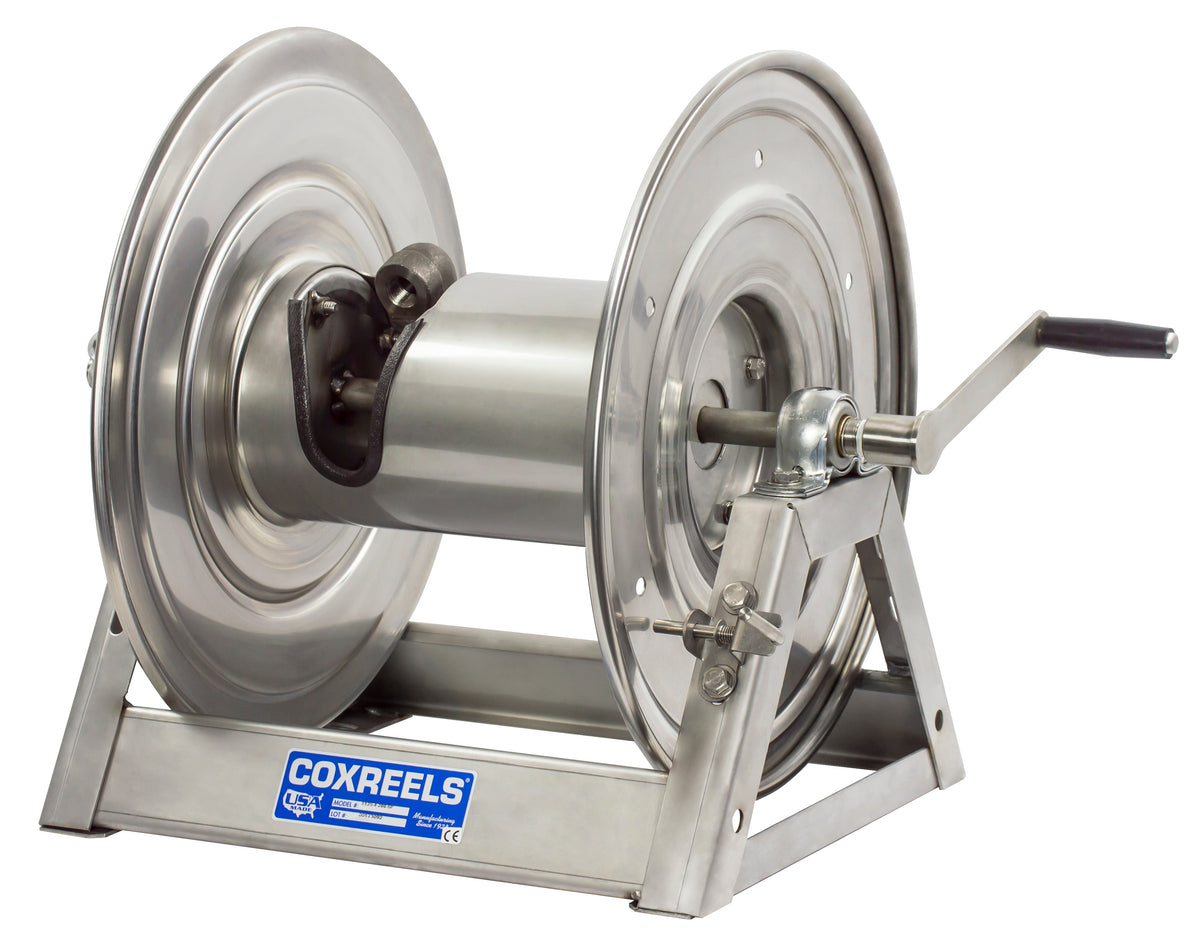 1125-5-200-SP by Coxreels | 1125-SS Series | 3,000 PSI Hand Crank Hose Reel | 3/4" Hose ID, 3/4" FNPT Inlet | Stainless Steel | 200ft Capacity, Hose Not Included