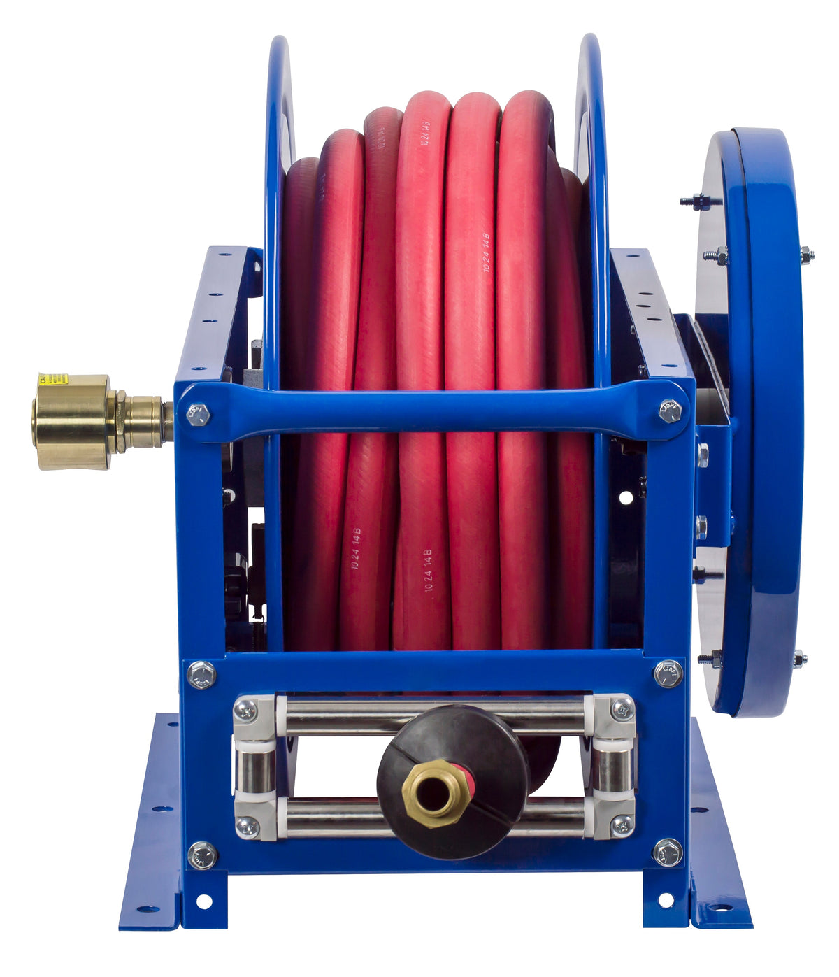 SLPF-575 by Coxreels | SP-Fuel Series | 300 PSI Spring Driven Hose Reel for Fuel | 3/4" Hose ID, 3/4" FNPT Inlet x 3/4" MNPT Hose End | Steel | 75ft PVC Hose Included