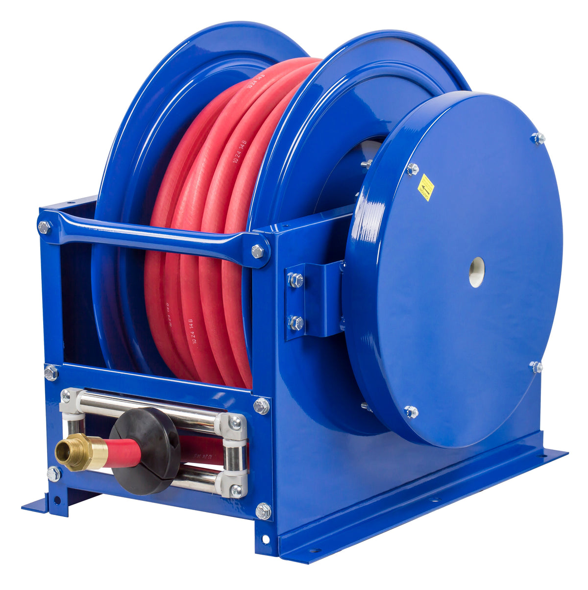SLPF-625 by Coxreels | SP-Fuel Series | 300 PSI Spring Driven Hose Reel for Fuel | 1" Hose ID, 1" FNPT Inlet x 1" MNPT Hose End | Steel | 25ft Nitrile Rubber Hose Included