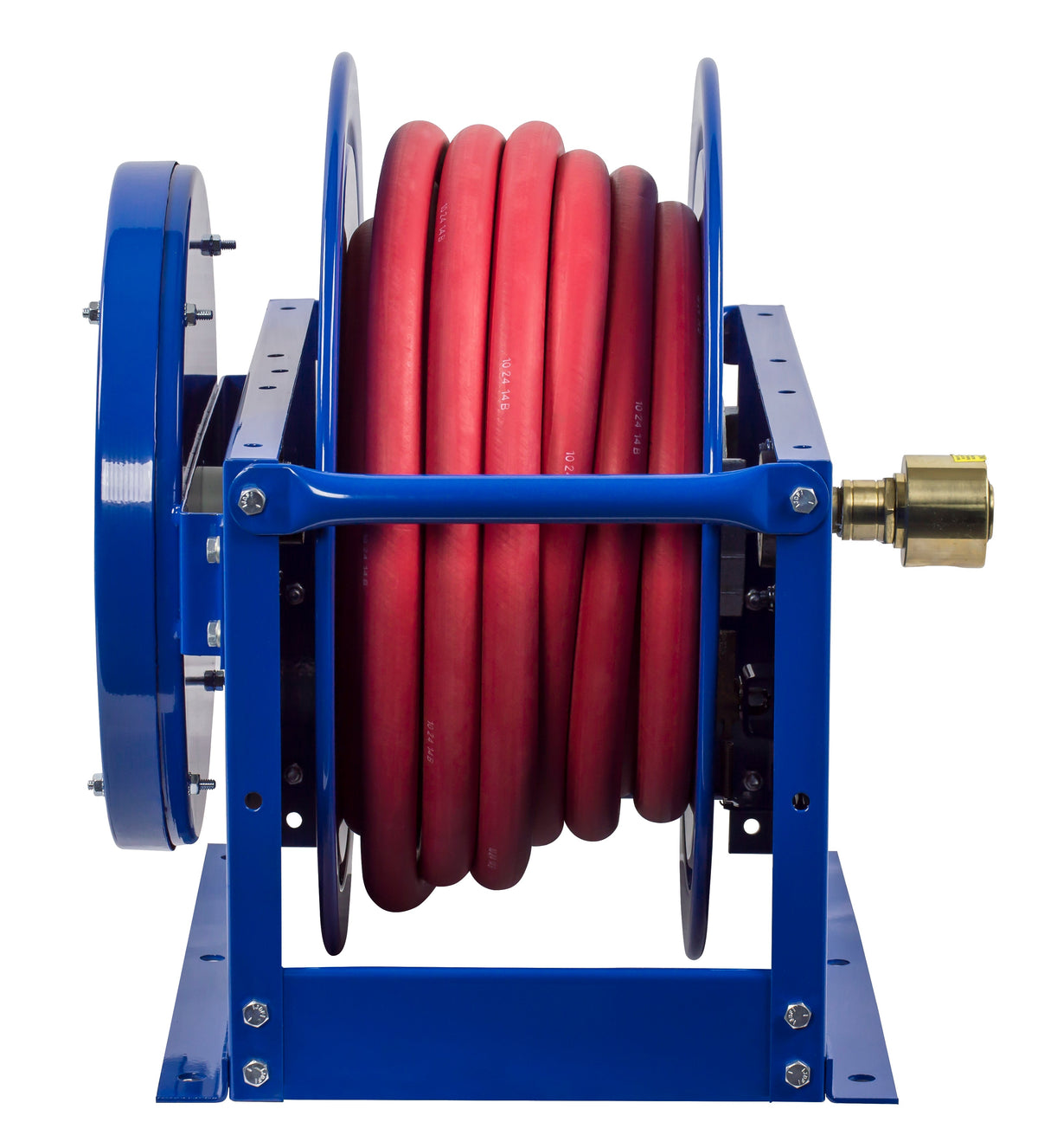 SLPF-650 by Coxreels | SP-Fuel Series | 300 PSI Spring Driven Hose Reel for Fuel | 1" Hose ID, 1" FNPT Inlet x 1" MNPT Hose End | Steel | 50ft Nitrile Rubber Hose Included