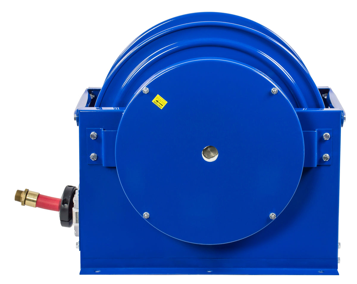 SLPF-5100 by Coxreels | SP-Fuel Series | 300 PSI Spring Driven Hose Reel for Fuel | 3/4" Hose ID, 3/4" FNPT Inlet x 3/4" MNPT Hose End | Steel | 100ft PVC Hose Included