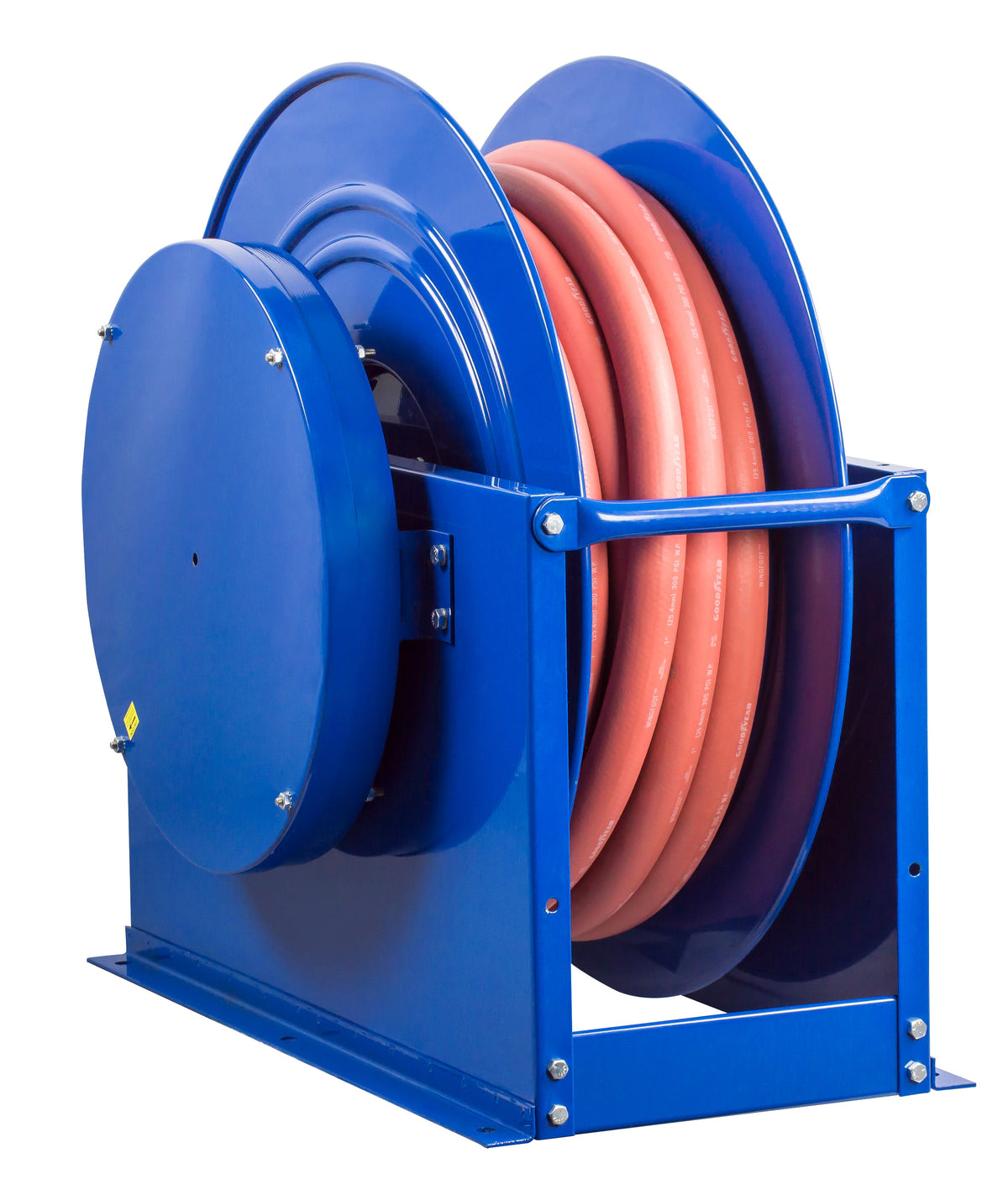 SLP-675 by Coxreels | SP Series | 300 PSI Spring Driven Hose Reel | 1" Hose ID, 1" FNPT Inlet x 1" MNPT Hose End | Steel | 75ft PVC Hose Included