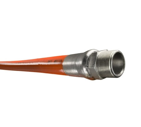 SPOR-MM16X600 Piranha® by Kuriyama | SPOR Series | Sewer Cleaning Hose Assembly | 2500 PSI | 1" ID | 1.46" OD | 1" Male NPTF x 1" Male NPTF | Orange | 600ft Length
