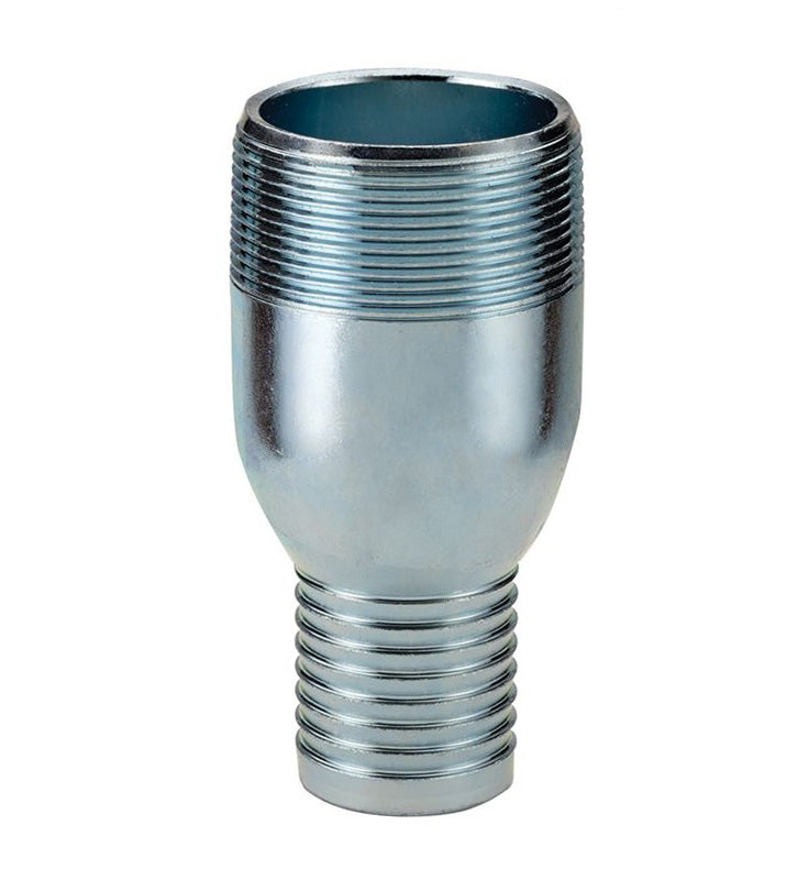 SPRN-125150 by Kuriyama | SPRN Series | Combination Hose Nipple Reducer | 1-1/2" Male NPT x 1-1/4" Hose Barb | Zinc Plated Steel
